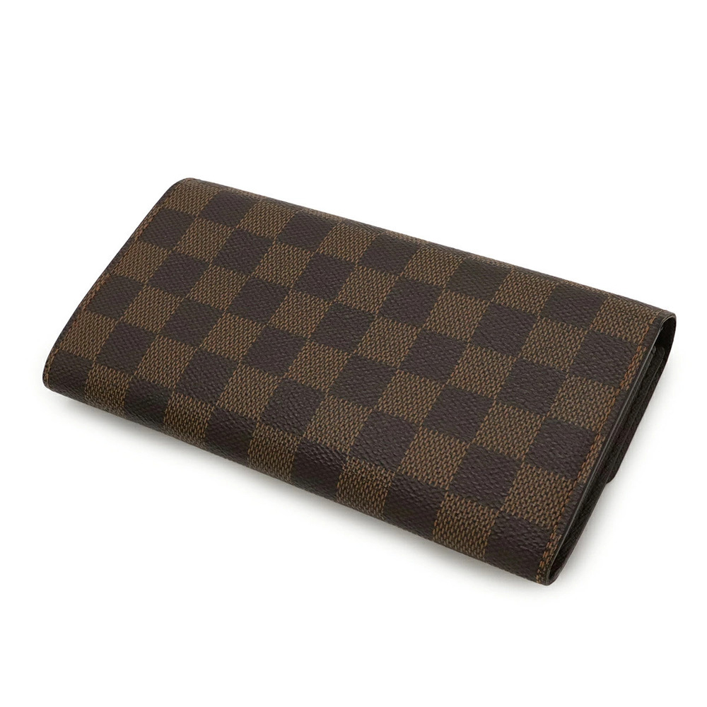 Louis Vuitton Zipper Sarah Portefeuille Damier Wallet Bi Long fold Brown